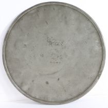 A GOOD EARLY 19TH CENTURY PEWTER SCALE PLATE, CIRCA 1830-40.