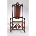 A GOOD WILLIAM & MARY JOINED OAK OPEN ARMCHAIR, CIRCA 1690.