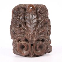 A RARE 17TH CENTURY TEAK CORBEL.