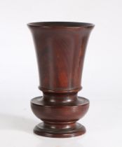 A FINE AND LARGE TURNED LIGNUM-VITAE URN, ENGLISH, CIRCA 1820-40.