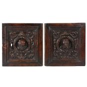 A PAIR OF MID-16TH CENTURY CARVED OAK BOARDED DOORS, CIRCA 1540-60.