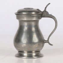 A 19TH CENTURY PEWTER BALUSTER MEASURE, GLASGOW, CIRCA 1840-60.