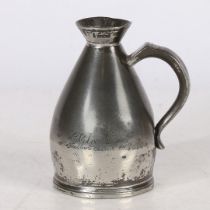 A RARE PEWTER HALF-PINT HARVESTER MEASURE, BRISTOL, CIRCA 1830.