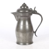 A RARE PEWTER OEWS QUART TRIPLE-DOME LIDDED WINE MEASURE, EDINBURGH, CIRCA 1820.