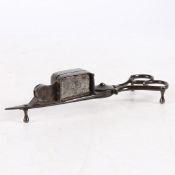 A GEORGE III IRON CANDLE-SNUFFER AND WICK-TRIMMER, CIRCA 1800.
