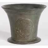 A SMALL CHARLES II BRONZE ALLOY MORTAR, ABRAHAM RUDHALL I (FL.1684-1718) FOUNDRY, GLOUCESTERSHIRE, C