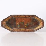 A RARE GEORGE III TOLEWARE CANDLE- SNUFFER TRAY, PROBABLY PONTYPOOL OR USK, CIRCA 1800.