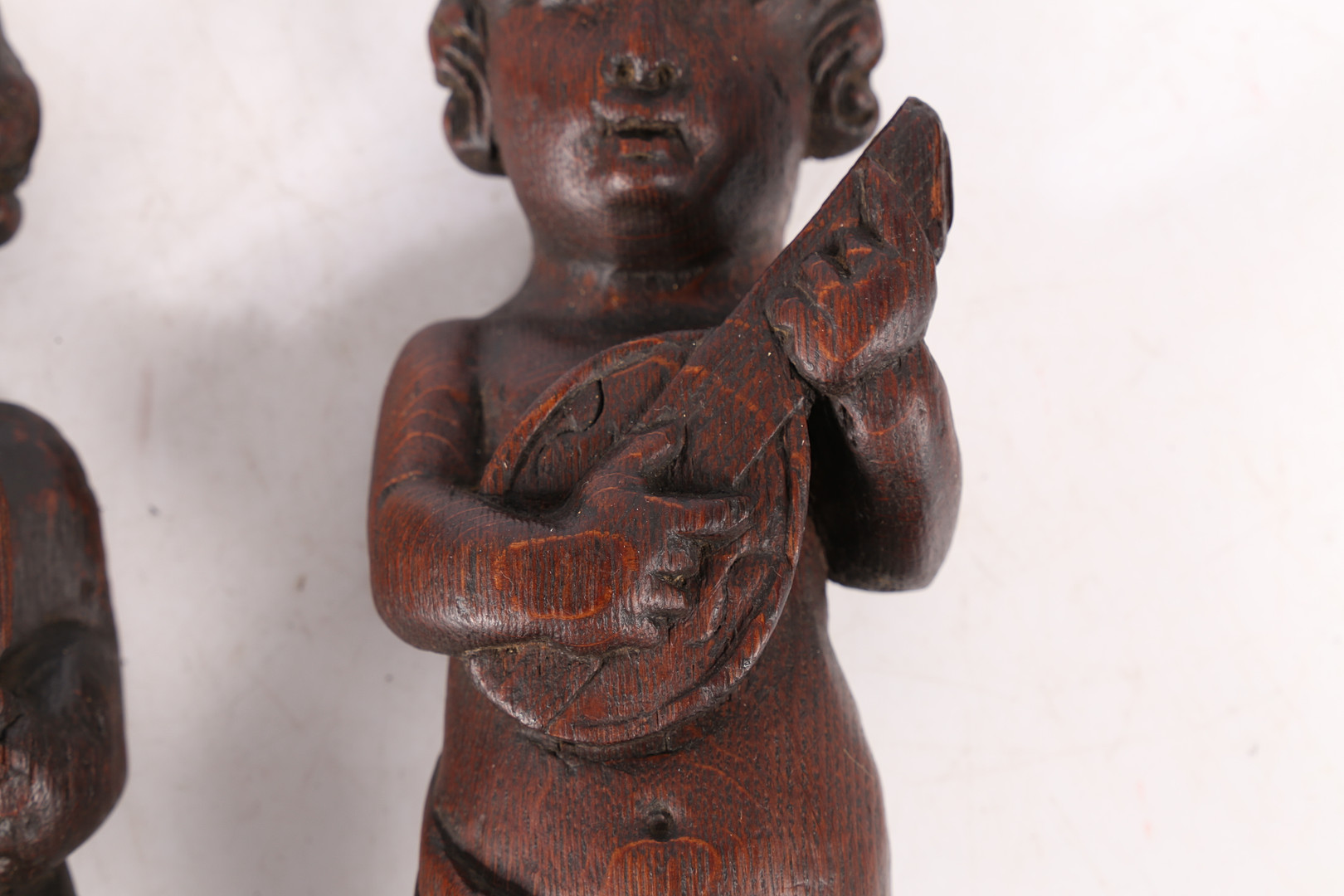 A PAIR OF CARVED OAK FIGURES. - Image 9 of 12