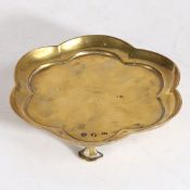 A RARE GEORGE II SMALL COPPER-ALLOY SILVER-FORM WAITER, circa 1730.