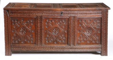 A CHARLES I OAK COFFER, WELSH, PROBABLY MONMOTHSHIRE, CIRCA 1640.
