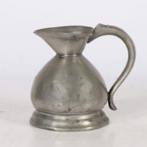 AN UNCOMMON LATE 19TH CENTURY PEWTER BIRMINGHAM MADE SO-CALLED WEST COUNTRY MEASURE, HALF-PINT CAPAC