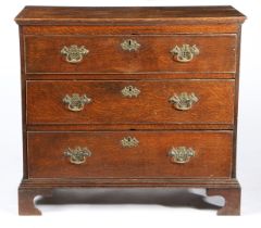 A GEORGE III OAK CHEST OF DRAWERS, CIRCA 1760.