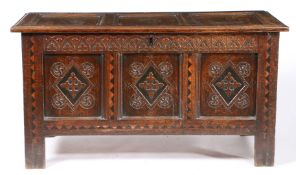 A CHARLES II OAK AND INLAID COFFER, SOUTH-WEST YORKSHIRE, CIRCA 1660.
