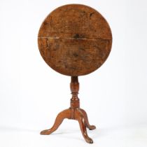 A GEORGE III OAK TRIPOD TABLE, CIRCA 1780.