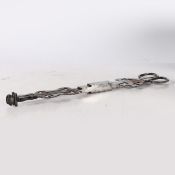 AN UNUSUAL PAIR OF 18TH CENTURY IRON EMBER-TONGS.