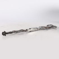 AN UNUSUAL PAIR OF 18TH CENTURY IRON EMBER-TONGS.