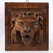 A CARVED LION MASK, CIRCA 1600.
