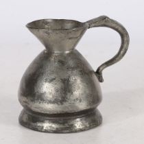 AN UNCOMMON LATE 19TH CENTURY PEWTER BIRMINGHAM MADE SO-CALLED WEST COUNTRY MEASURE, GILL CAPACITY.