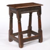 A CHARLES I OAK JOINT STOOL, CIRCA 1640.