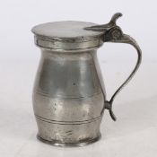 A PEWTER IMPERIAL HALF-PINT BALUSTER MEASURE, SCOTTISH.