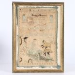 A GEORGE II SAMPLER, DATED 1758.