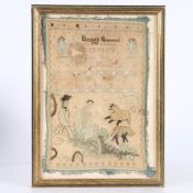 A GEORGE II SAMPLER, DATED 1758.