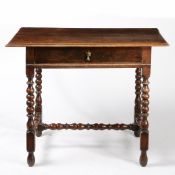 A CHARLES II OAK SIDE TABLE, CIRCA 1680.