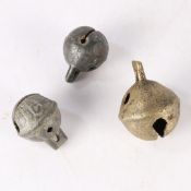 THREE POST MEDIEVAL CROTAL BELLS (3).