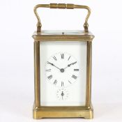 A 19TH CENTURY REPEATING CARRIAGE CLOCK, ENGLISH.