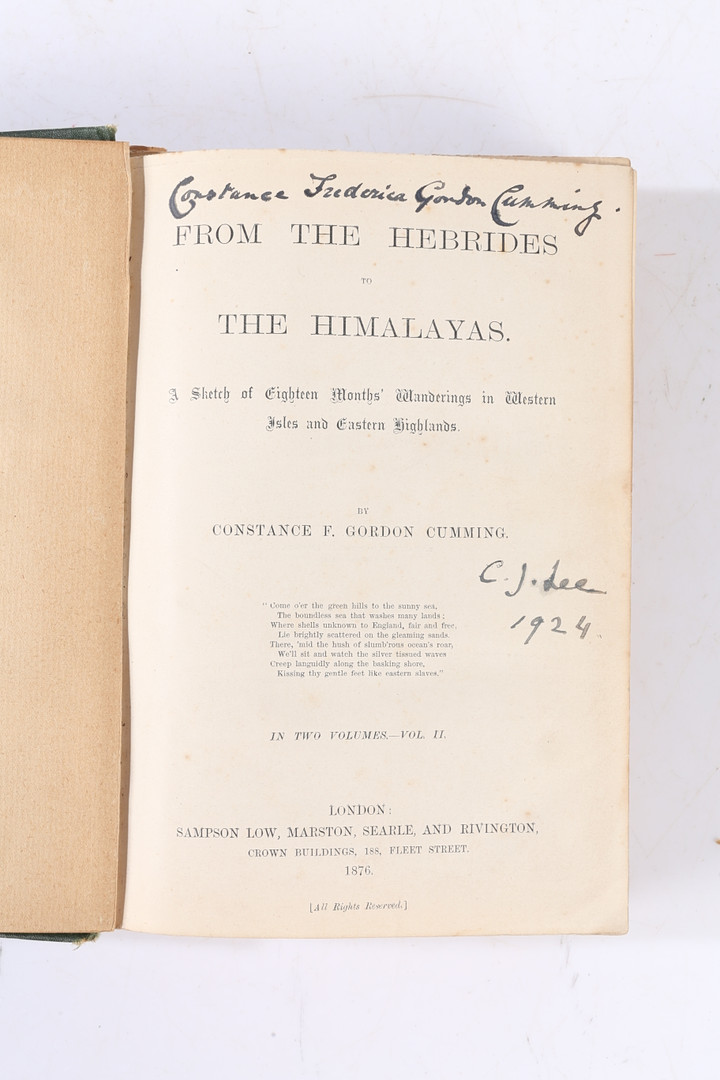 CONSTANCE F. GORDON CUMMING "FROM THE HEBRIDES TO THE HIMALAYAS" 1ST EDITION VOLUMES 1 & 2. - Image 9 of 13