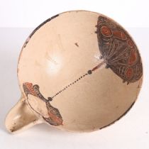 A SAMANID SLIP PAINTED POTTERY SPOUTED BOWL, 10TH CENTURY AD, PERSIA.