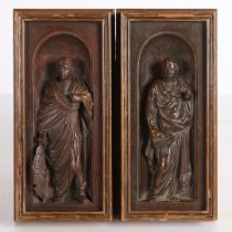 A PAIR OF LATE 19TH/20TH CENTURY BRONZED RELIEFS.