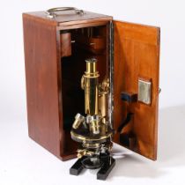 A 19TH CENTURY CARL ZEISS "JENA" MICROSCOPE NO 33883.