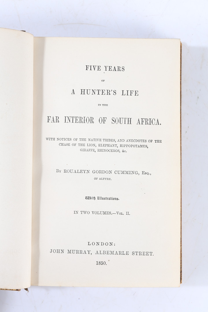 ROUALEYN GORDON CUMMING ESQ "FIVE YEARS OF A HUNTERS LIFE IN THE FAR INTERIOR OF SOUTH AFRICA" 1ST E - Image 8 of 11