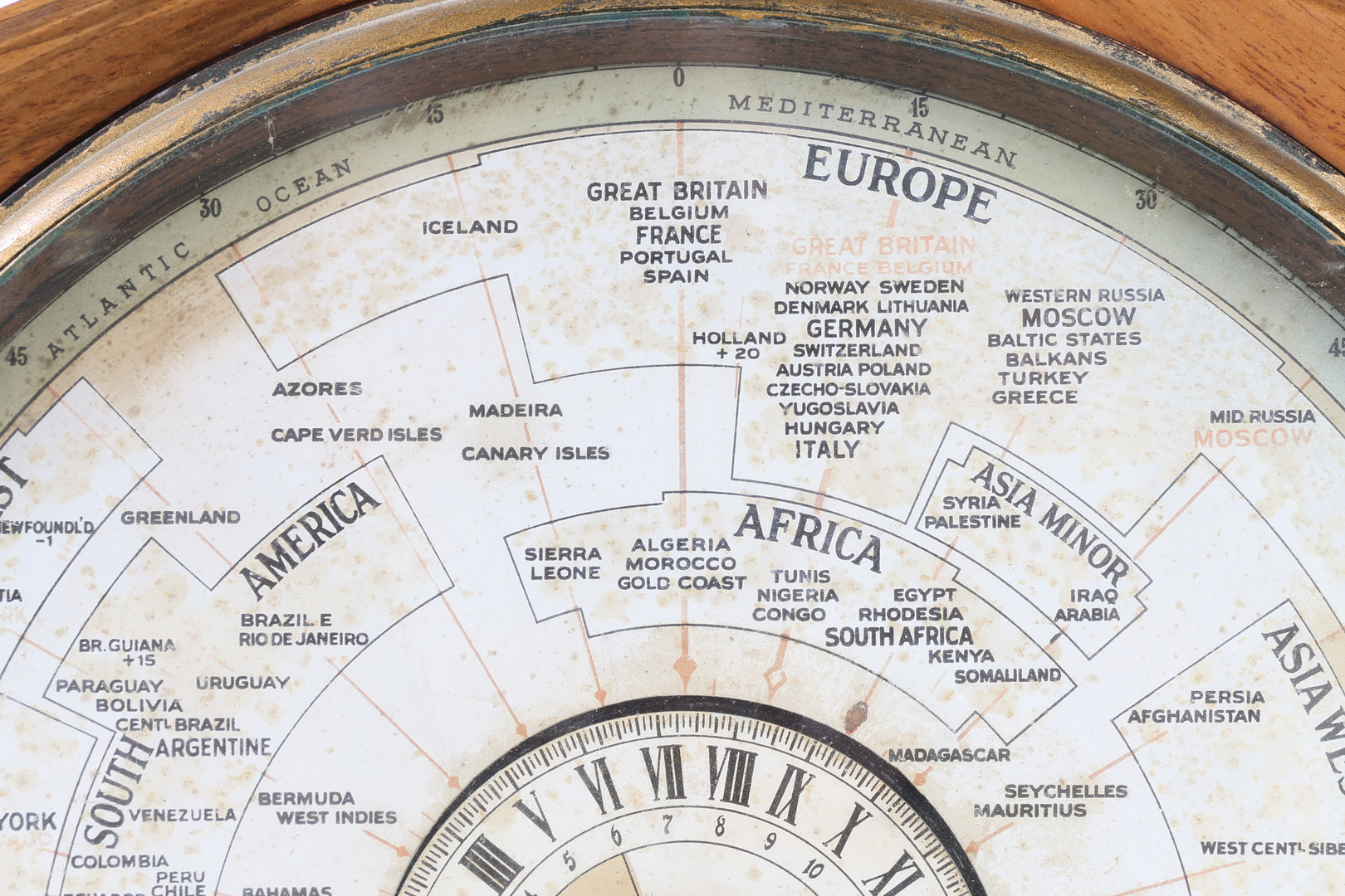 A "WILLIS WORLD CLOCK" BY H.J. WILLIS OF NORWICH. - Image 3 of 13