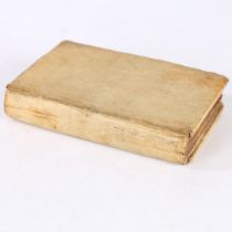 A 17TH/18TH CENTURY HANDWRITTEN BOOK.