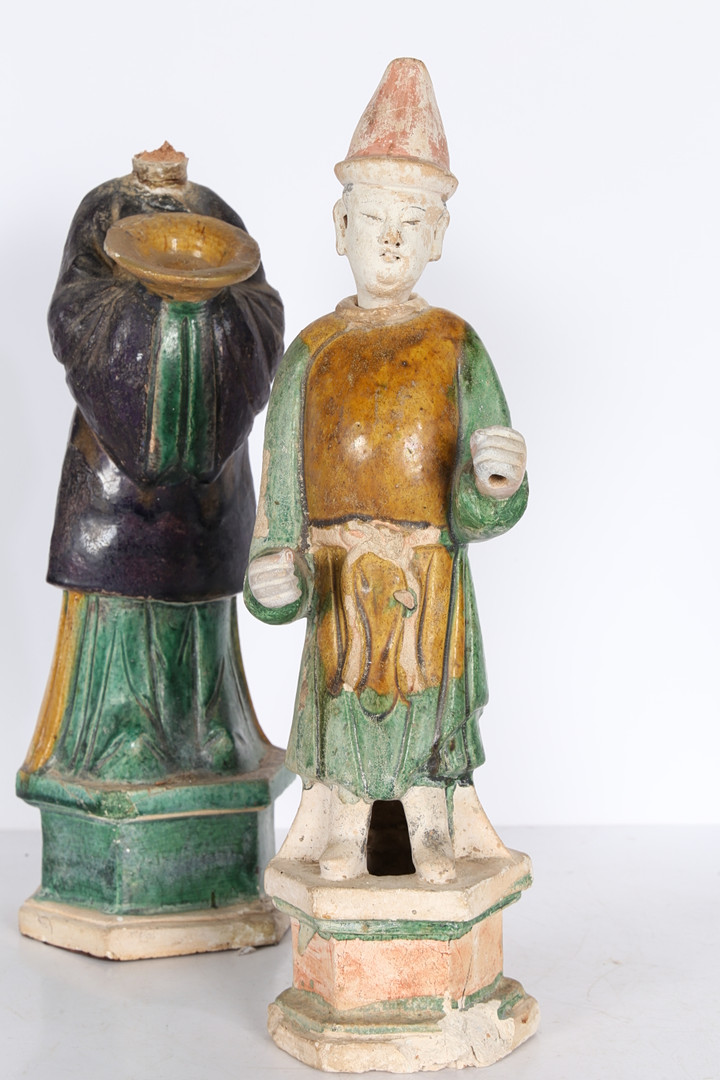 TWO CHINESE POTTERY TOMB ATTENDANTS. - Image 11 of 12