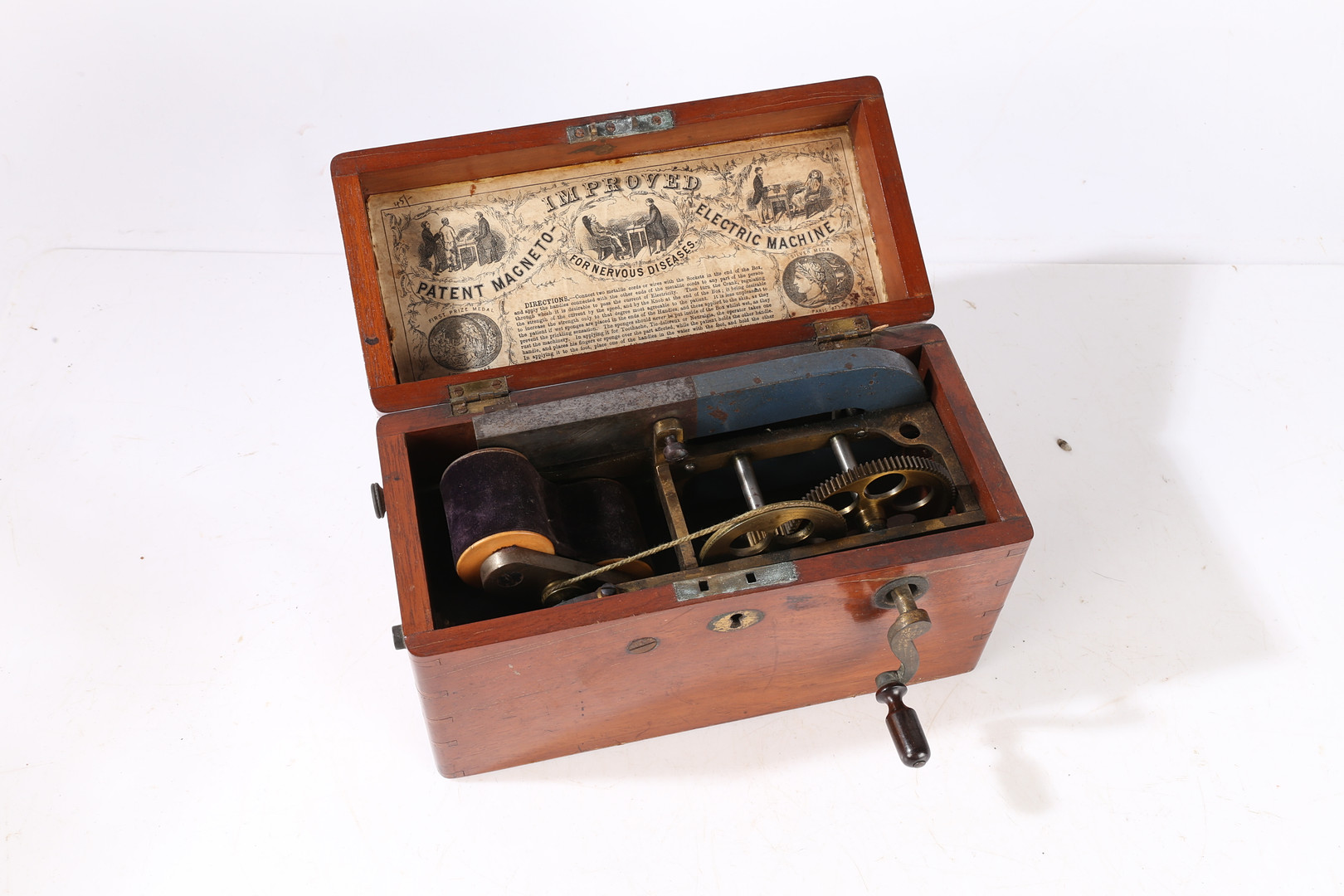 A 19TH CENTURY "IMPROVED PATENT MAGNETO ELECTRIC MACHINE FOR NERVOUS DISEASES". - Image 2 of 10