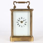 A LARGE LATE 19TH/EARLY 20TH CENTURY BRASS CARRIAGE CLOCK BY CHARLES FRODSHAM LONDON.