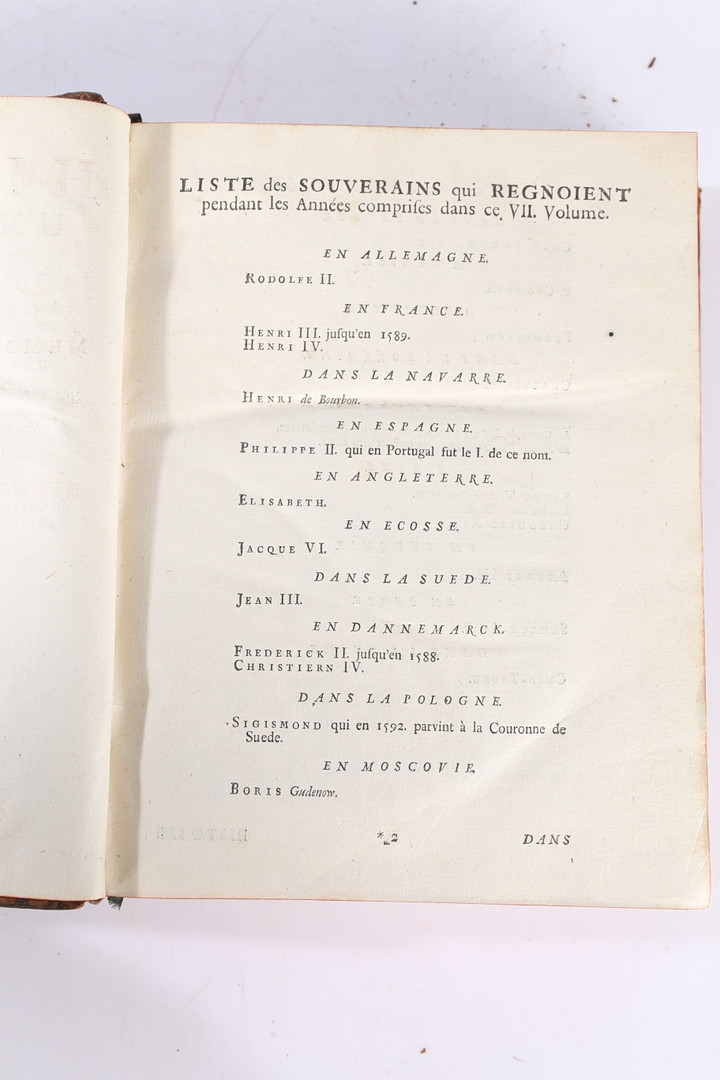 HISTOIRE UNIVERSSELLE DE JAQUES-AUGUSTE DE THOU AVECC SUITE PAR NICOLAS RIGAULT LES MEMOIRES DE LA V - Image 3 of 9