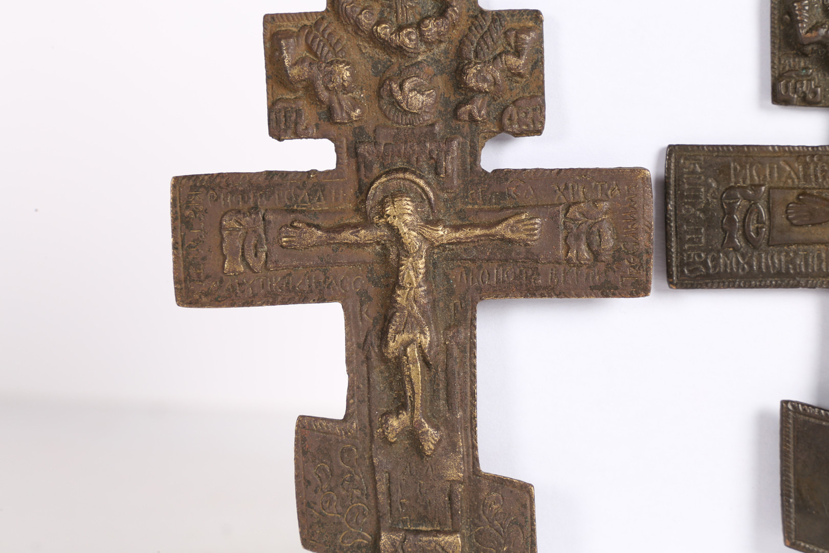 TWO 19TH CENTURY RUSSIAN ORTHODOX BRONZE ICONS. - Image 5 of 10