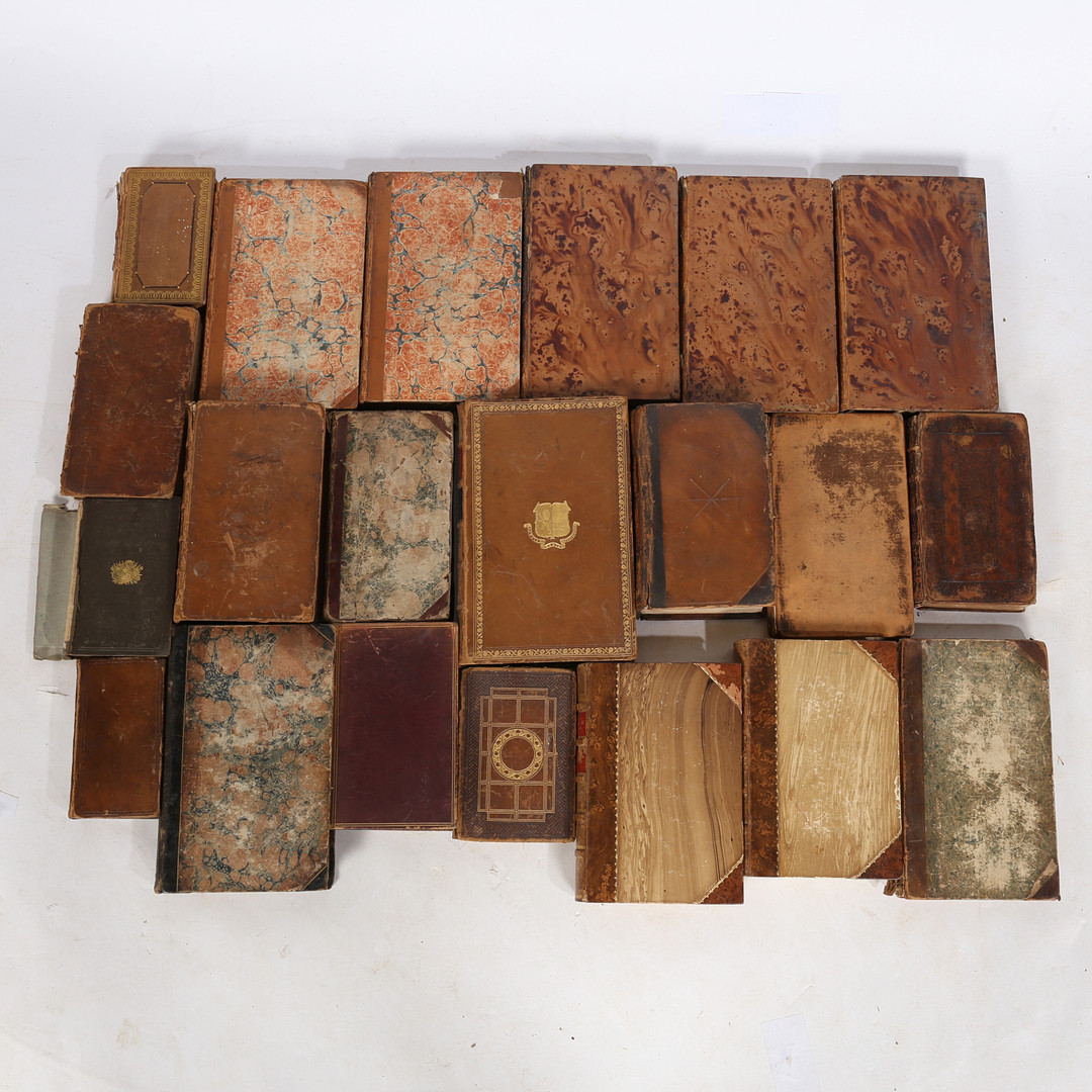 A COLLECTION OF 18TH AND 19TH CENTURY LEATHER BOUND BOOKS. - Image 2 of 5