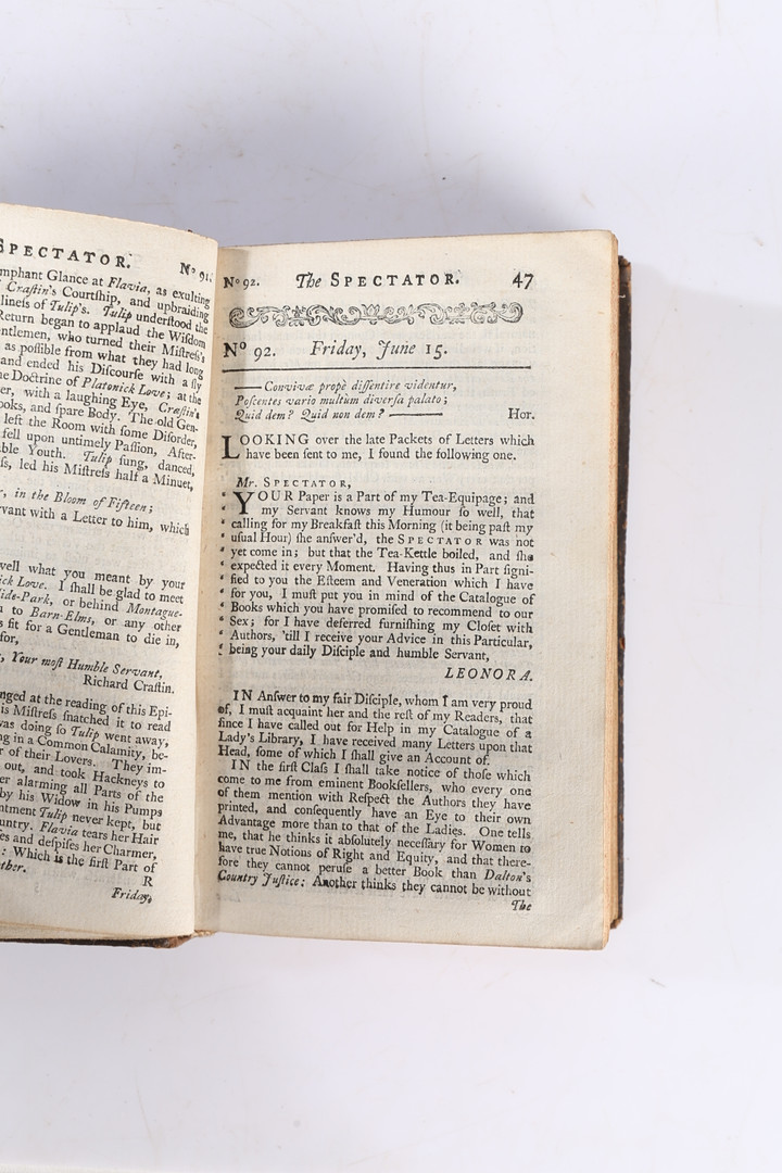 JOSEPH ADDISON "THE SPECTATOR" 1711 (6). - Image 5 of 6