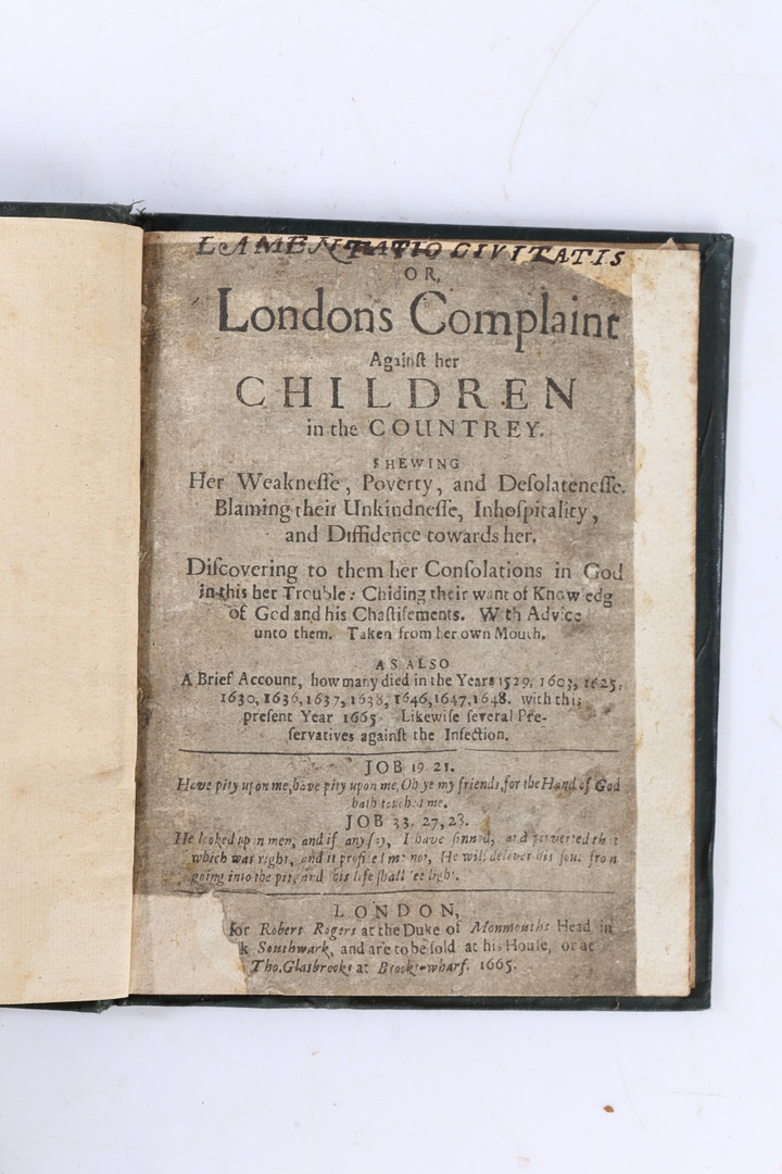 LAMENTATIO CIVITATIS OR LONDONS COMPLAINT AGAINST HER CHILDREN 1665. - Image 3 of 8