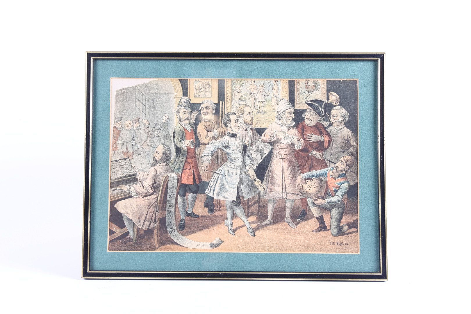 WILLIAM MECHAM (TOM MERRY) EIGHT HAND COLOURED SATIRICAL ENGRAVINGS. - Image 8 of 8