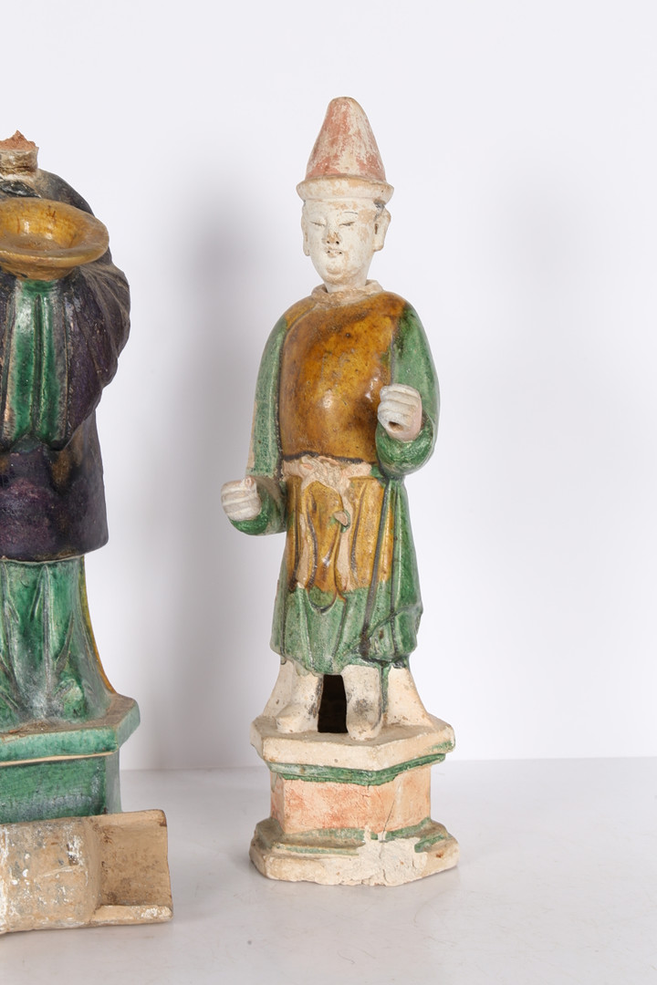 TWO CHINESE POTTERY TOMB ATTENDANTS. - Image 4 of 12