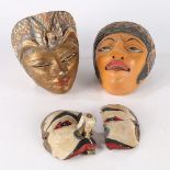 THREE HAND PAINTED MASKS.