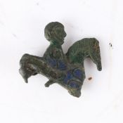 A ROMANO BRITISH HORSE AND RIDER BRONZE BROOCH, 3RD CENTURY AD.