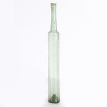 A 18TH CENTURY FRENCH LONG AND THIN CHEMISTS BOTTLE OF UNUSUAL PROPORTIONS.