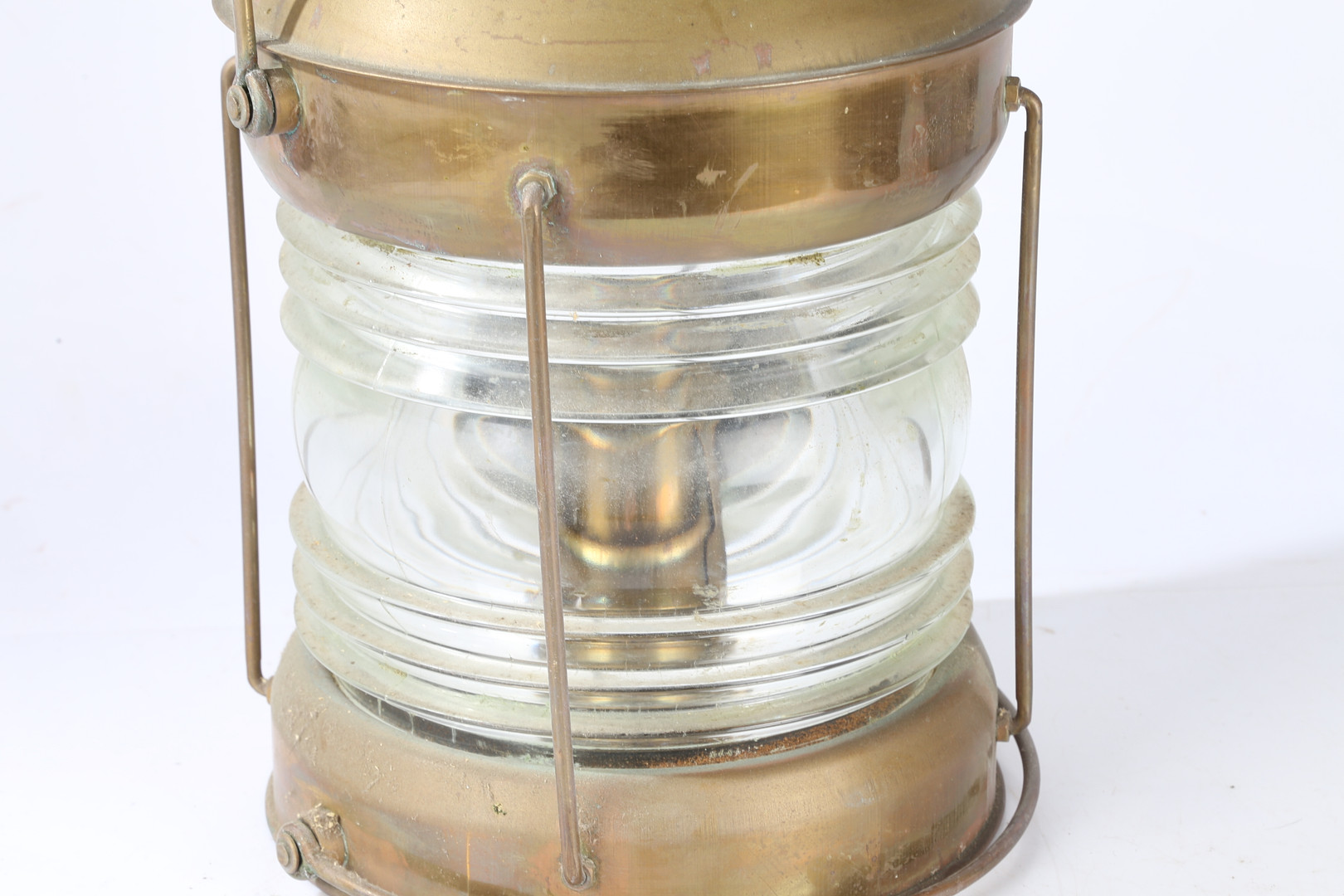 AN EARLY 20TH CENTURY BRASS SHIPS LANTERN. - Image 3 of 8